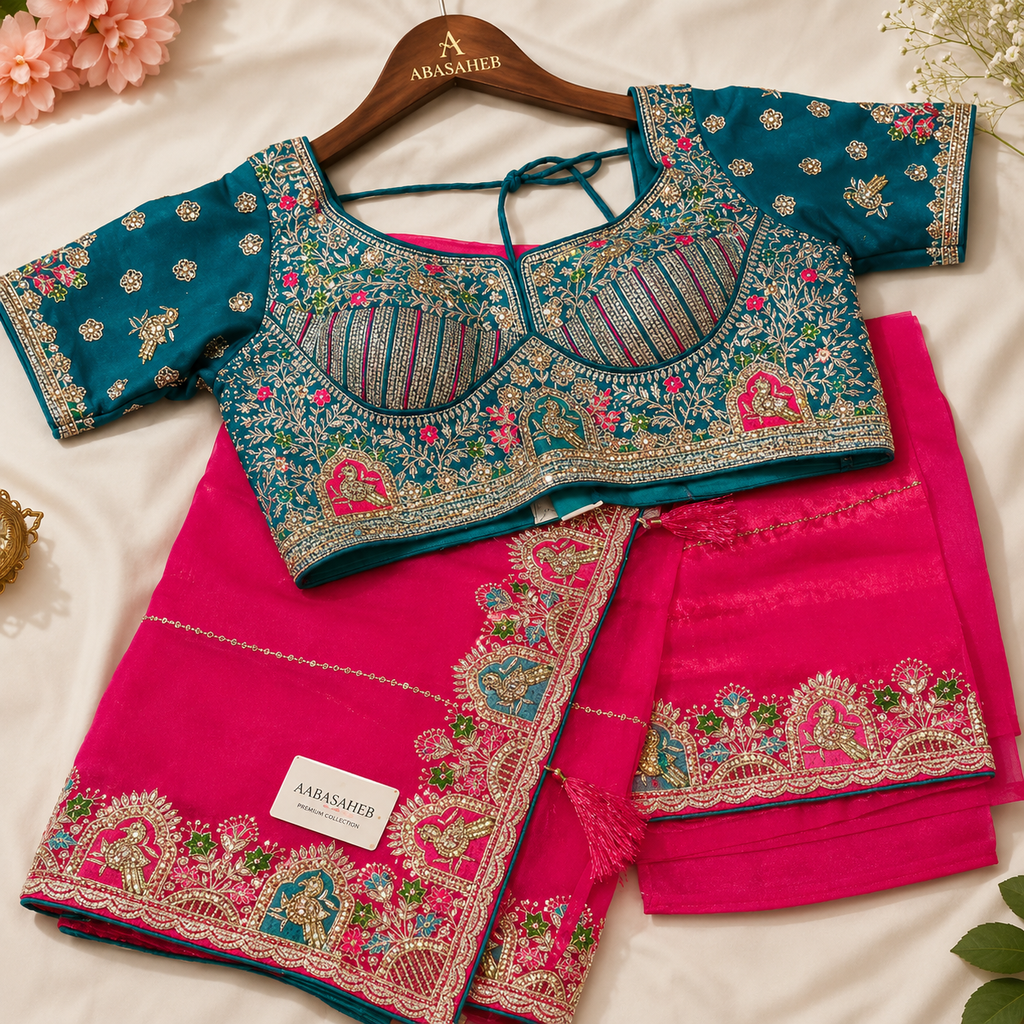 Soft Silk Paithani Aari Work Blouse